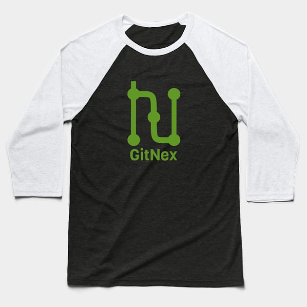 GitNex Logo with text - Green Baseball T-Shirt by GitNex